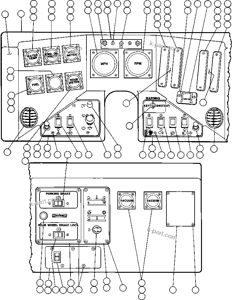 Komatsu parts book diagram for AFE32-EZ 830E                 COLLAHUASI: INSTRUMENT PANEL