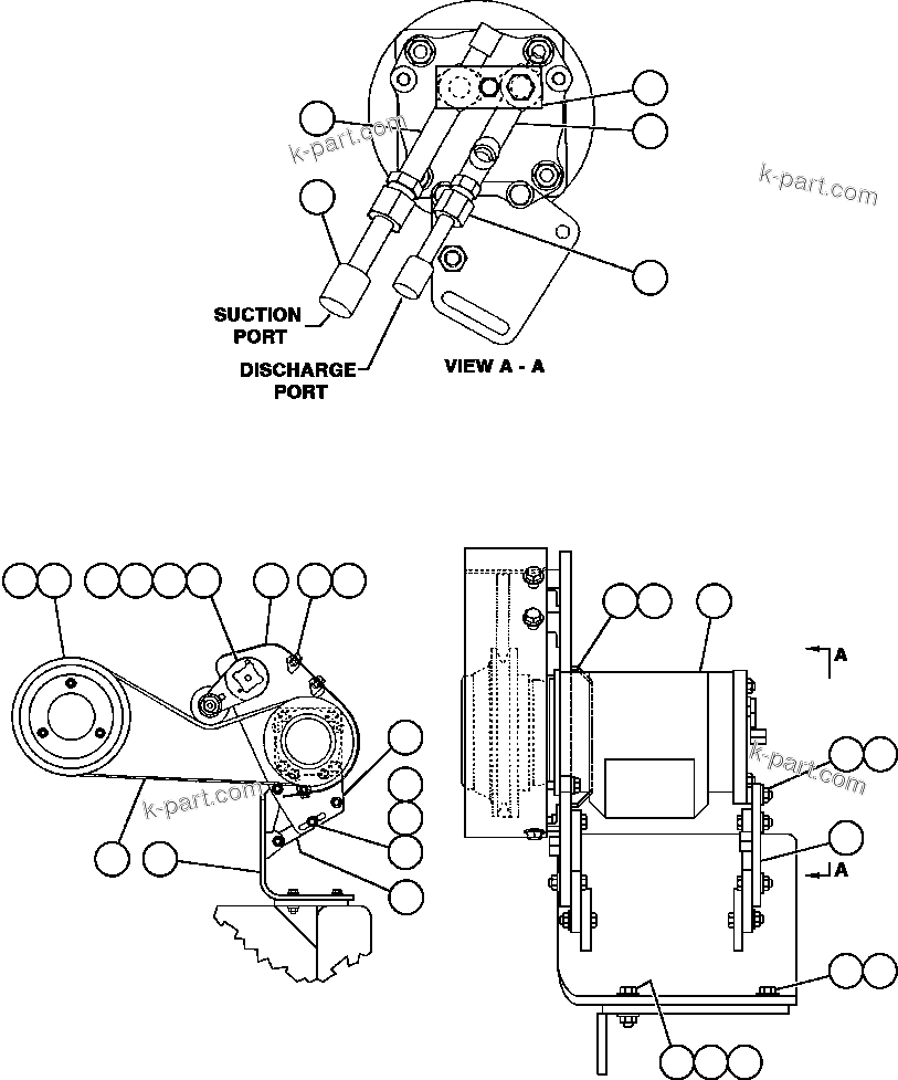 Komatsu parts book diagram for AFE32-EZ 830E                 COLLAHUASI: AIR CONDITIONER COMPRESSOR INSTALLATION