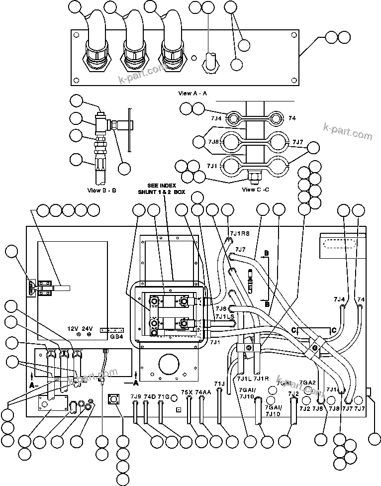 Komatsu parts book diagram for AFE32-EZ 830E                 COLLAHUASI: CONTROL CABINET WIRING - REAR