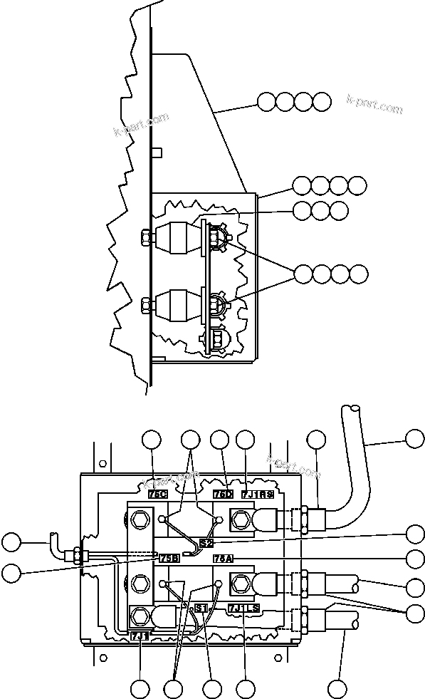 Komatsu parts book diagram for AFE32-EZ 830E                 COLLAHUASI: SHUNT 1 & 2 BOX