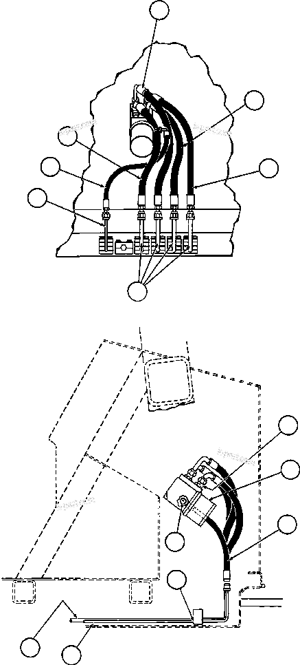 Komatsu parts book diagram for AFE32-EZ 830E                 COLLAHUASI: STEERING CONTROL VALVE PIPING