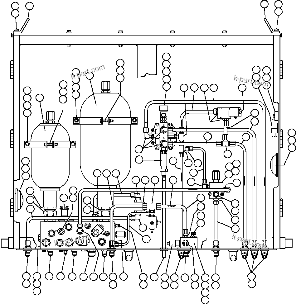 Komatsu parts book diagram for AFE32-EZ 830E                 COLLAHUASI: BRAKE CABINET ASSEMBLY (ED5346)