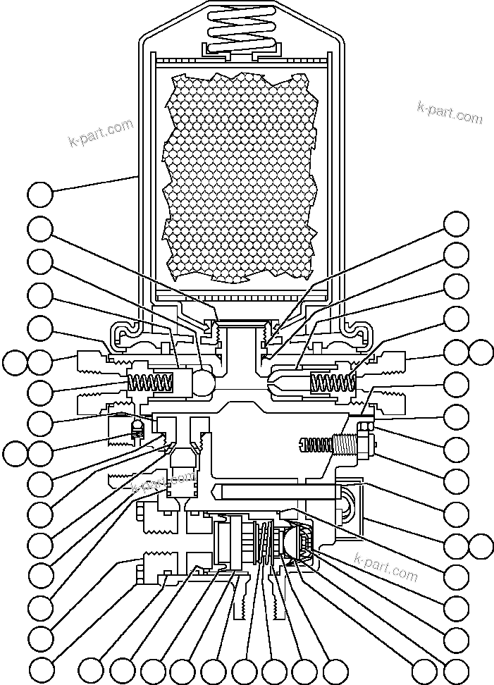 Komatsu parts book diagram for AFE32-EZ 830E                 COLLAHUASI: AIR DRYER ASSEMBLY - TURBO 2000 (PC0107)