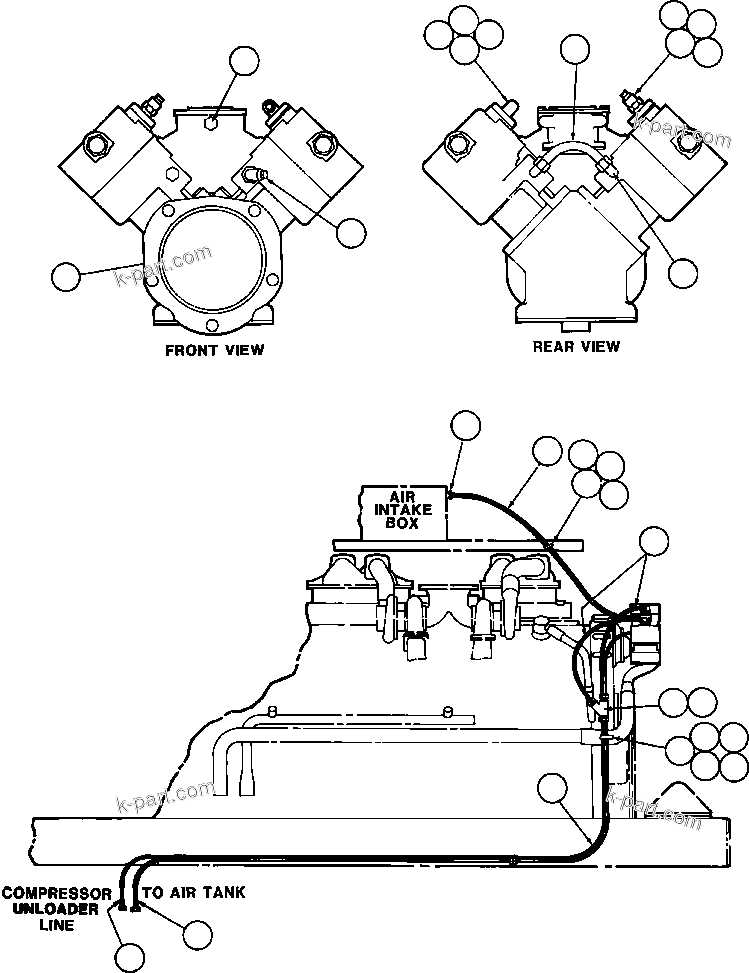 Komatsu parts book diagram for AFE32-EZ 830E                 COLLAHUASI: AIR COMPRESSOR PIPING