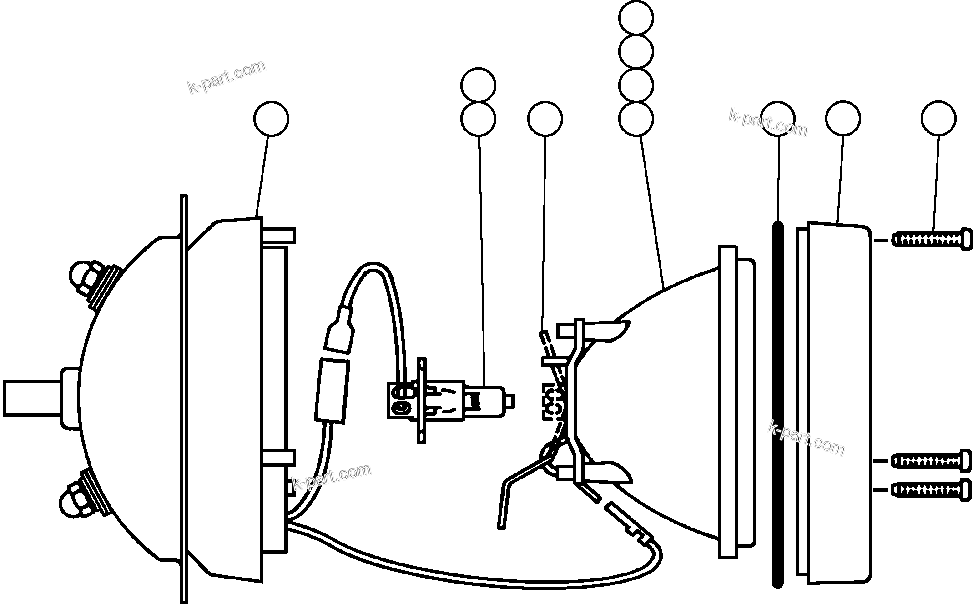 Komatsu parts book diagram for AFE32-EZ 830E                 COLLAHUASI: LIGHT ASSEMBLY (SUPER HALOGEN)