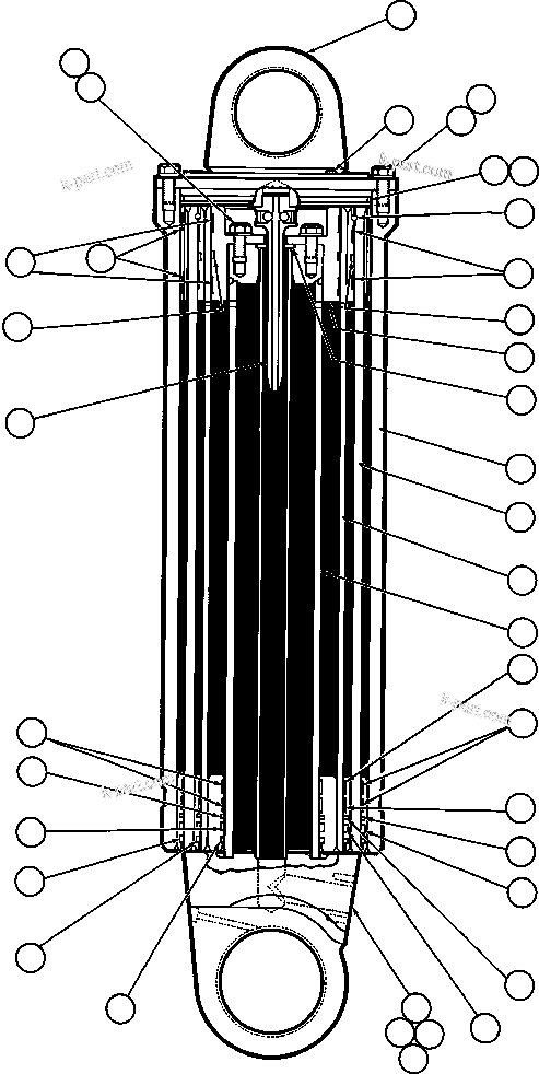 Komatsu parts book diagram for AFE32-EZ 830E                 COLLAHUASI: HOIST CYLINDER ASSEMBLY (TY5936)