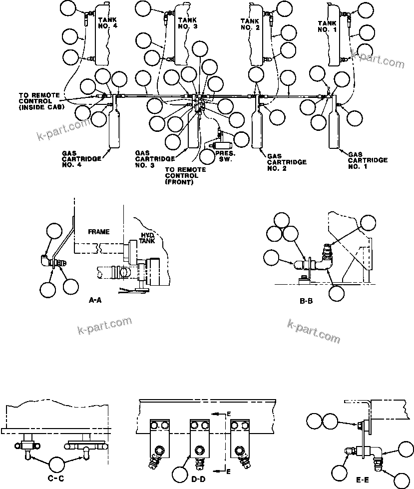 Komatsu parts book diagram for AFE32-EZ 830E                 COLLAHUASI: FIRE CONTROL SYSTEM - 2