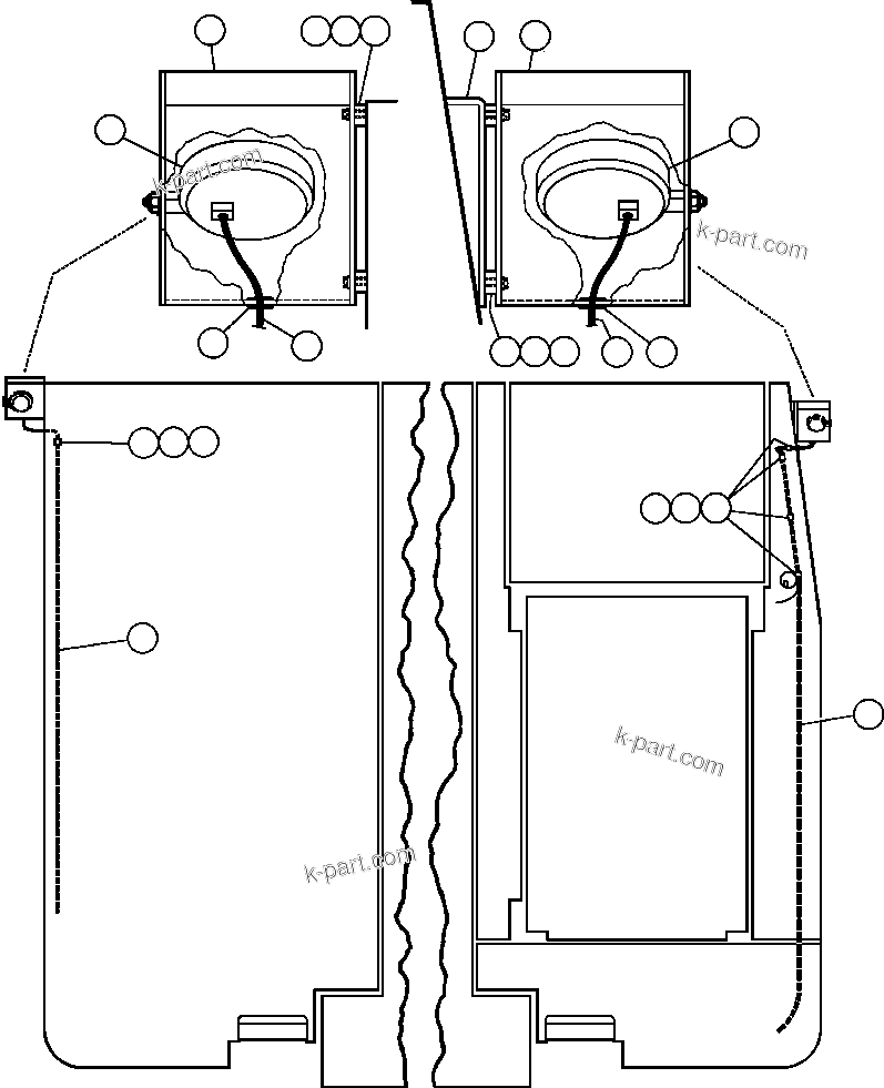 Komatsu parts book diagram for AFE32-EZ 830E                 COLLAHUASI: BACKUP LIGHT INSTALLATION