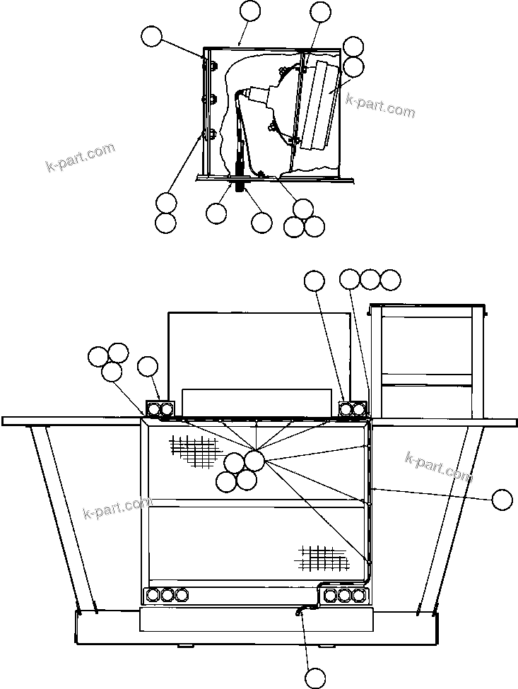 Komatsu parts book diagram for AFE32-EZ 830E                 COLLAHUASI: HI-MOUNTED HEAD LIGHTS (EF6856)