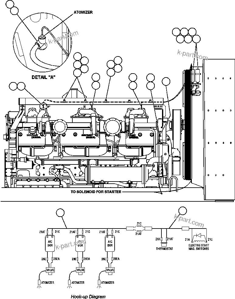 Komatsu parts book diagram for AFE32-EZ 830E                 COLLAHUASI: ETHER START INSTALLATION (EG2106)