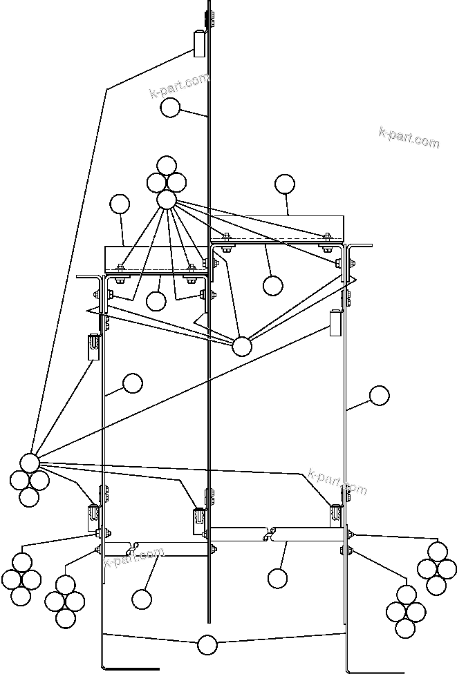 Komatsu parts book diagram for AFE32-EZ 830E                 COLLAHUASI: ARC BARRIER ASSEMBLY (EC7343)