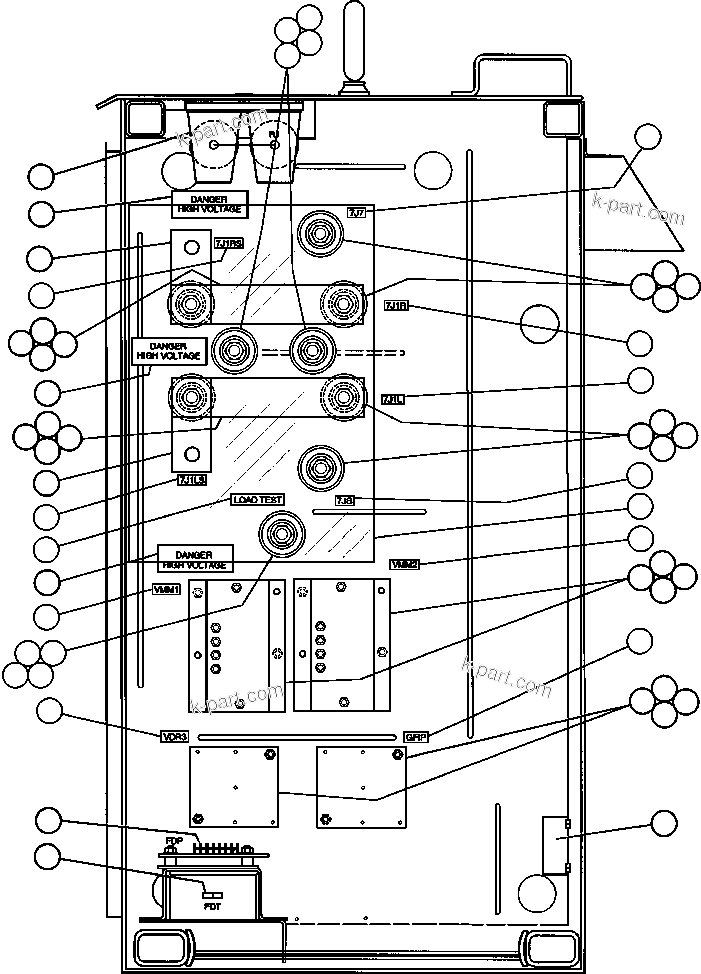 Komatsu parts book diagram for AFE32-EZ 830E                 COLLAHUASI: CONTROL CABINET ASSEMBLY - 7