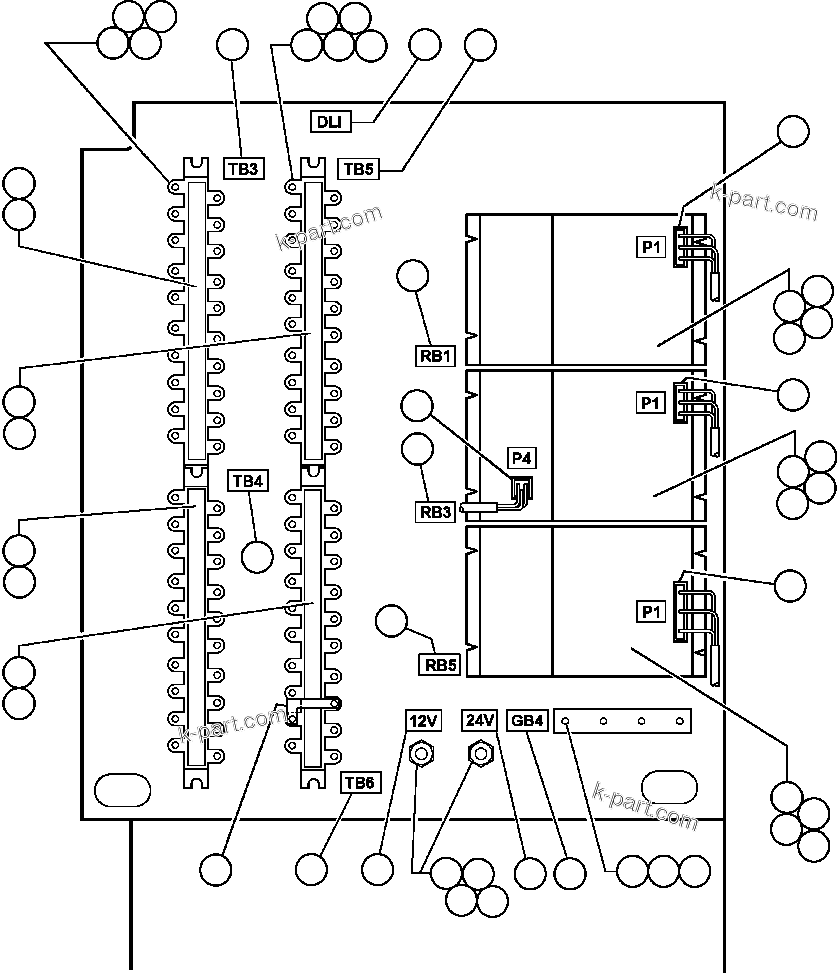 Komatsu parts book diagram for AFE32-EZ 830E                 COLLAHUASI: JUNCTION BOX ASSEMBLY