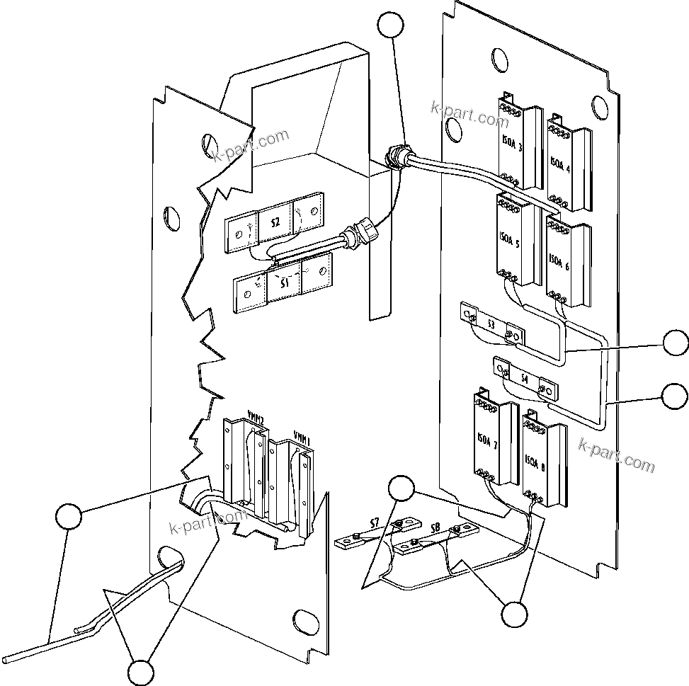 Komatsu parts book diagram for AFE32-EZ 830E                 COLLAHUASI: CONTROL CABINET WIRING - 3