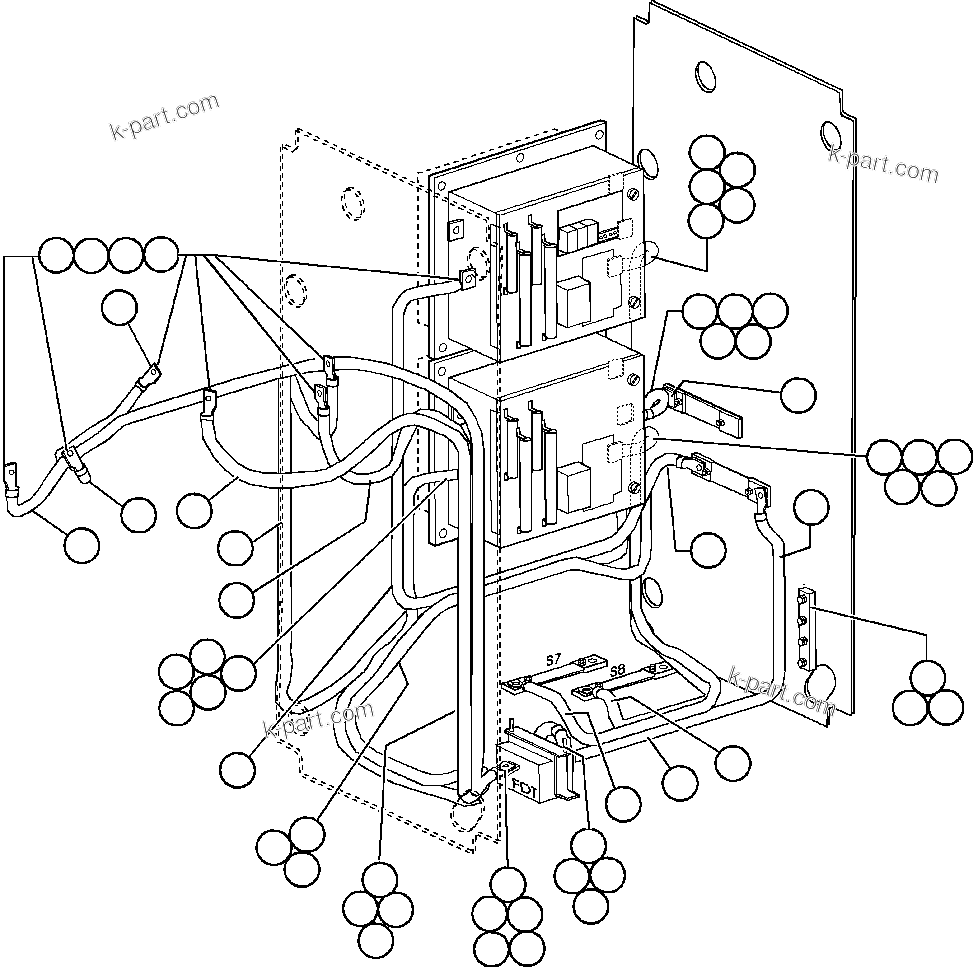 Komatsu parts book diagram for AFE32-EZ 830E                 COLLAHUASI: CONTROL CABINET WIRING - 4