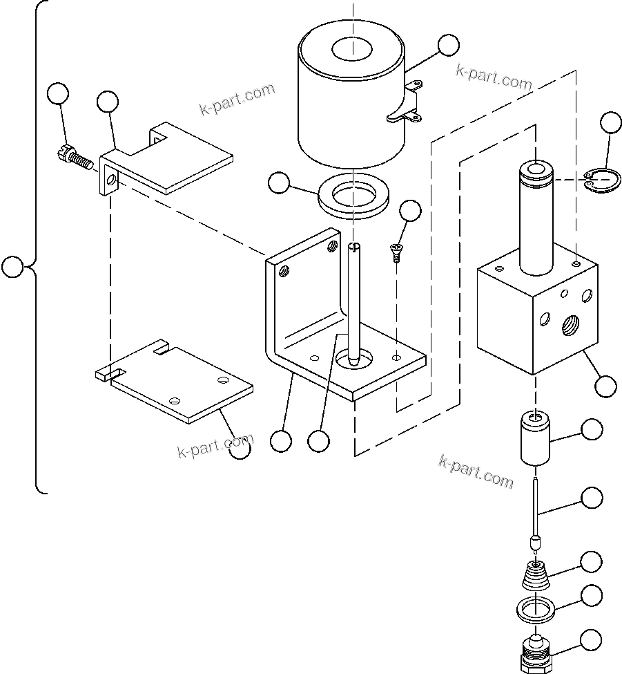 Komatsu parts book diagram for AFE32-EZ 830E                 COLLAHUASI: MAGNET VALVE (BF1398)