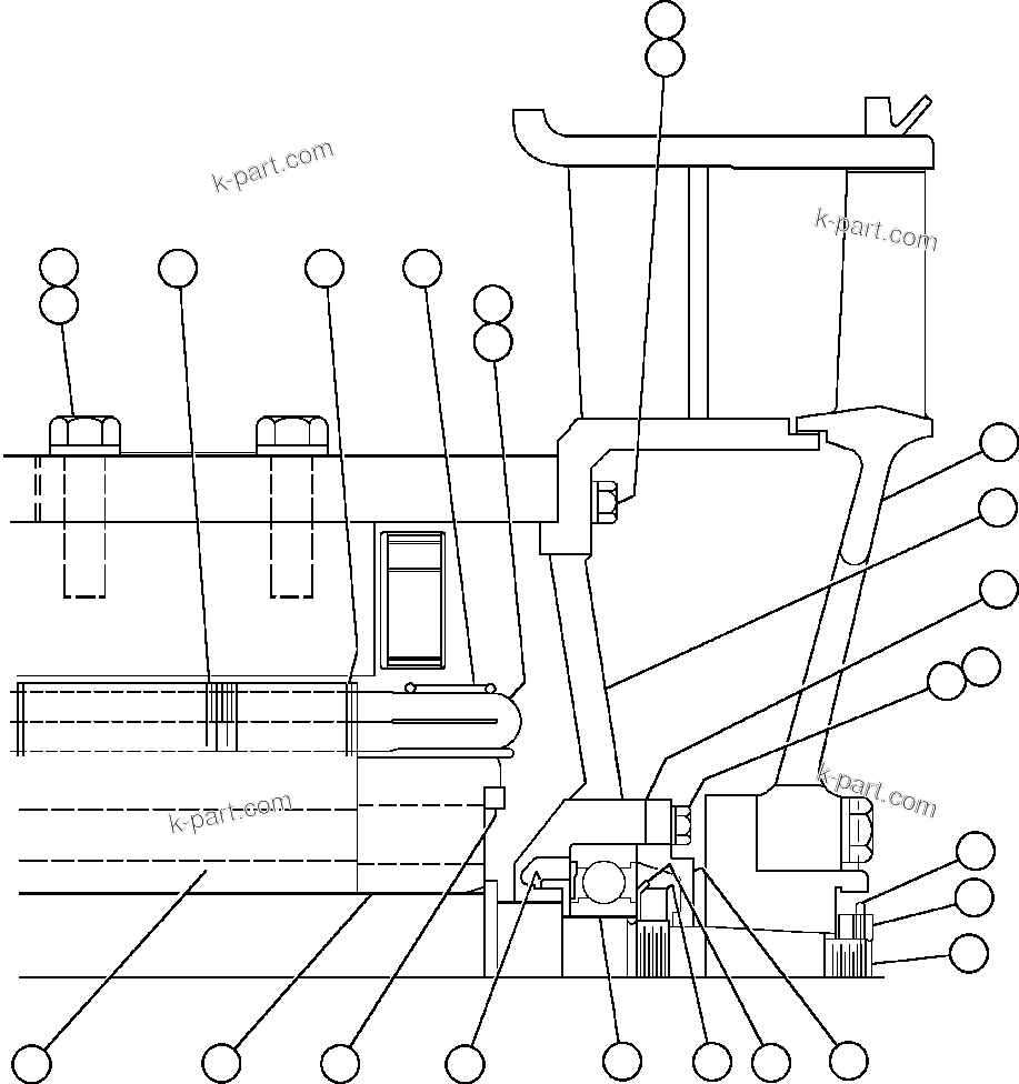 Komatsu parts book diagram for AFE32-EZ 830E                 COLLAHUASI: BLOWER UNIT - 1