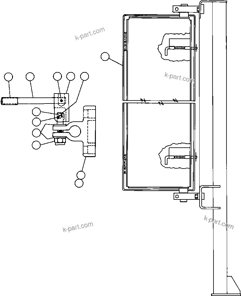 Komatsu parts book diagram for AFE32-FA 830E                 COLLAHUASI: MIRROR INSTALLATION - L.H.