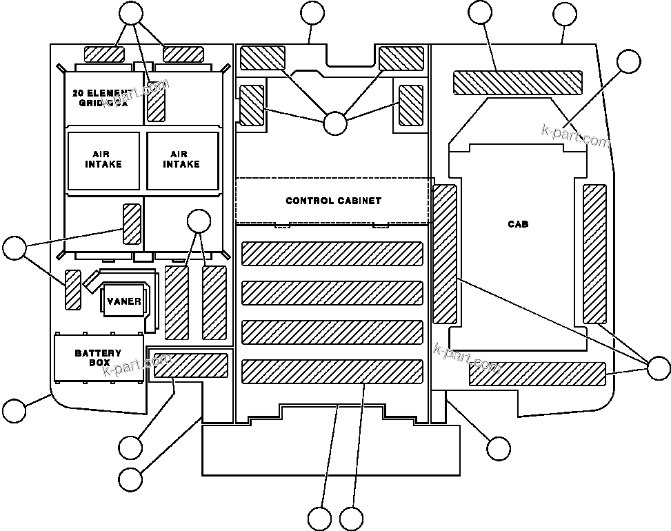 Komatsu parts book diagram for AFE32-FA 830E                 COLLAHUASI: DECK SECTIONS & SAFETY WALK