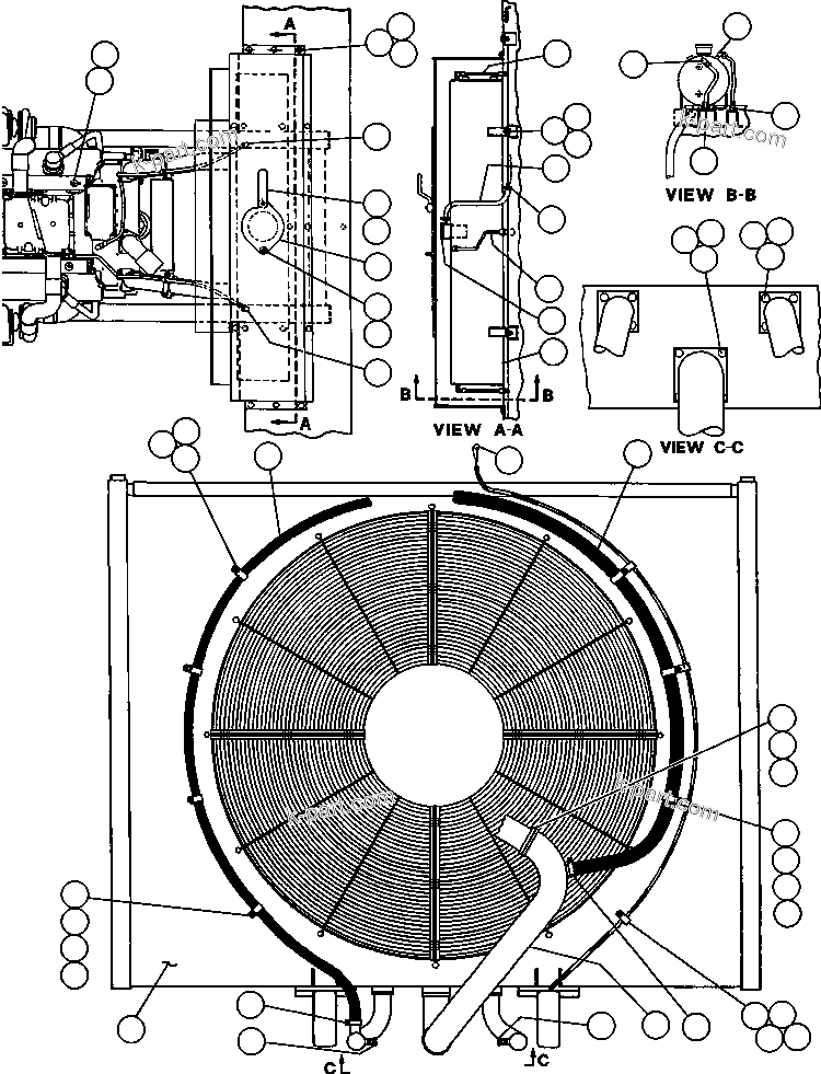 Komatsu parts book diagram for AFE32-FA 830E                 COLLAHUASI: RADIATOR & SURGE TANK PIPING - 2