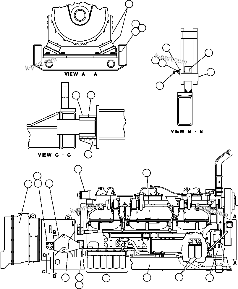 Komatsu parts book diagram for AFE32-FA 830E                 COLLAHUASI: ENGINE & COMPONENTS INSTALLATION