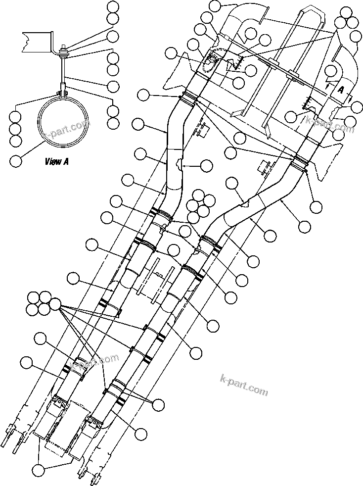 Komatsu parts book diagram for AFE32-FA 830E                 COLLAHUASI: EXHAUST PIPING