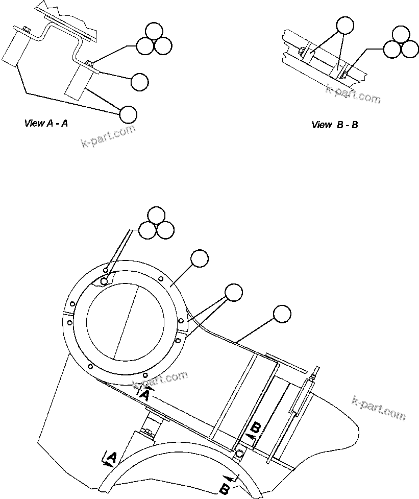 Komatsu parts book diagram for AFE32-FA 830E                 COLLAHUASI: EXHAUST BOX