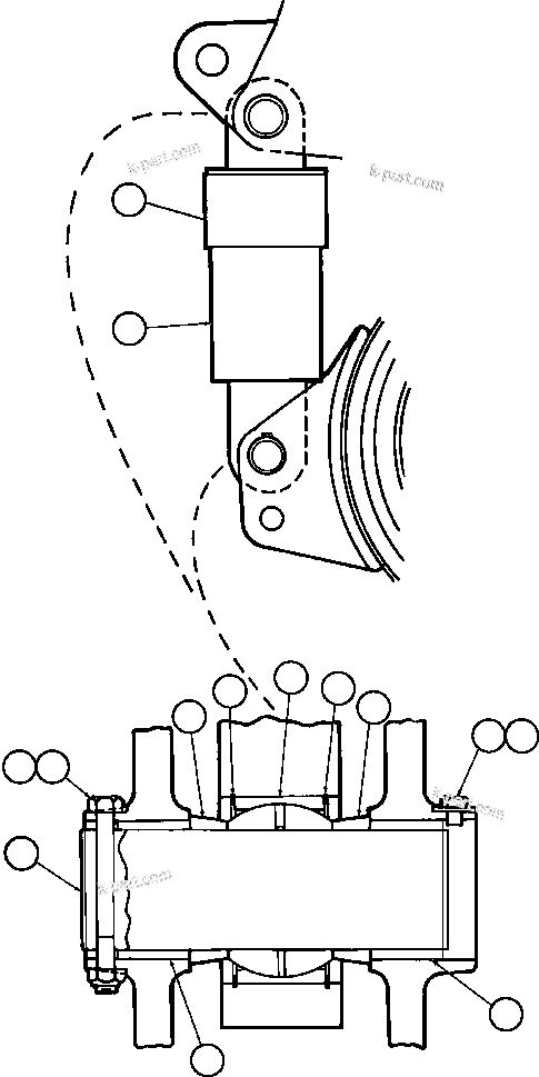 Komatsu parts book diagram for AFE32-FA 830E                 COLLAHUASI: REAR SUSPENSION & MOUNTING