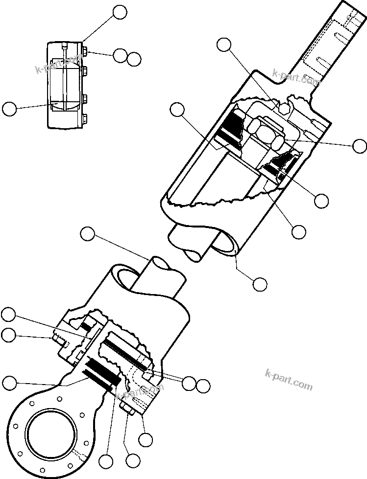 Komatsu parts book diagram for AFE32-FA 830E                 COLLAHUASI: STEERING CYLINDER ASSEMBLY (EC4587)