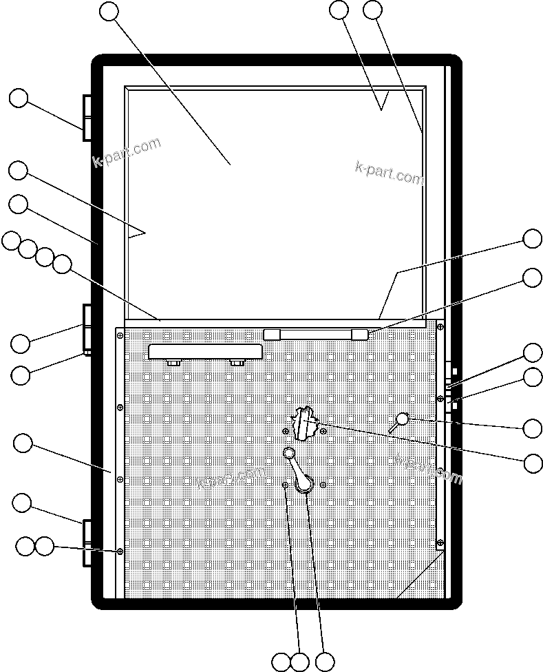 Komatsu parts book diagram for AFE32-FA 830E                 COLLAHUASI: DOOR ASSEMBLY - L.H. (BF3553)