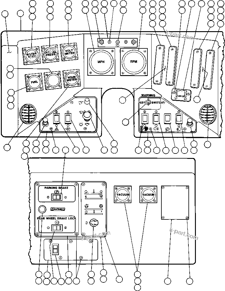 Komatsu parts book diagram for AFE32-FA 830E                 COLLAHUASI: INSTRUMENT PANEL