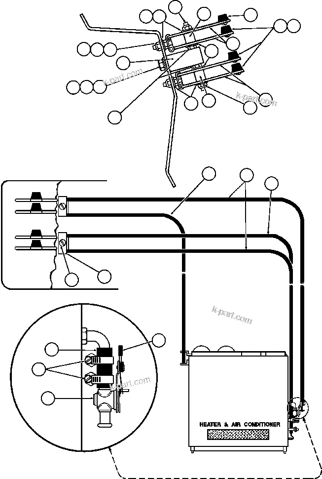 Komatsu parts book diagram for AFE32-FA 830E                 COLLAHUASI: HEATER & AIR CONDITIONER CONTROLS