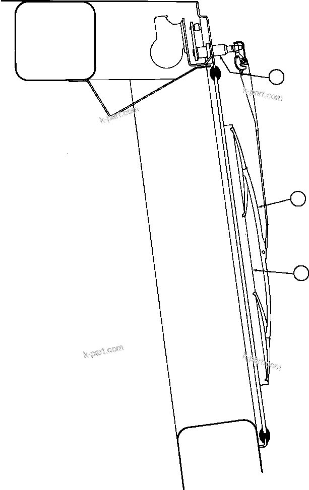 Komatsu parts book diagram for AFE32-FA 830E                 COLLAHUASI: WINDSHIELD WIPER INSTALLATION