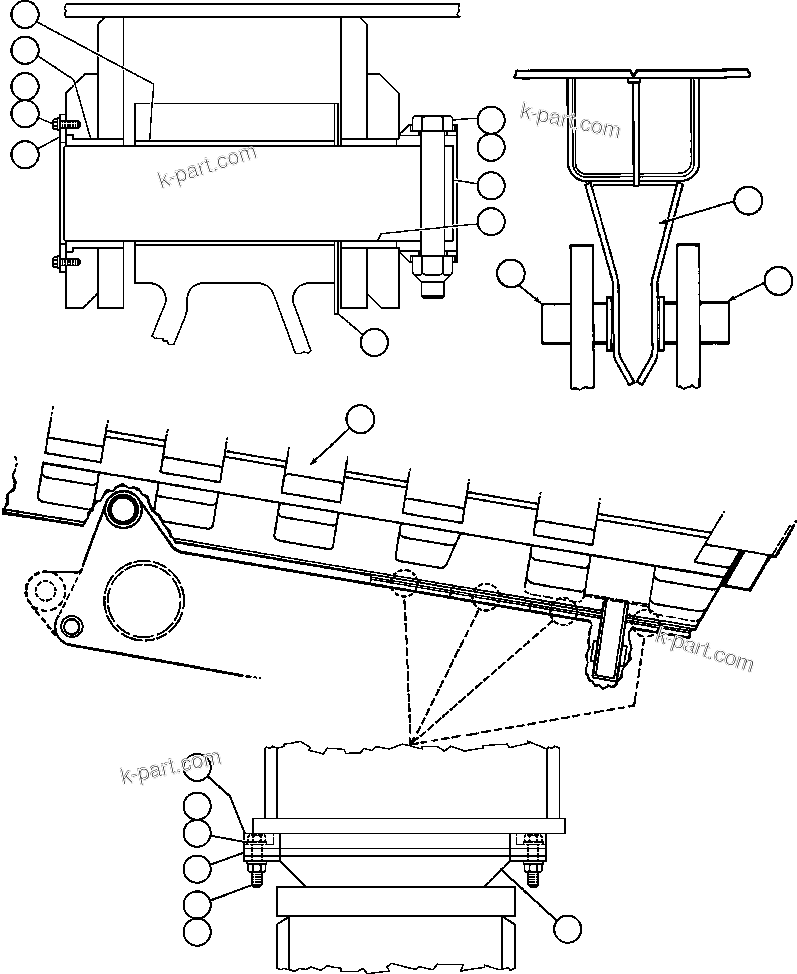 Komatsu parts book diagram for AFE32-FA 830E                 COLLAHUASI: BODY & BODY PIVOT