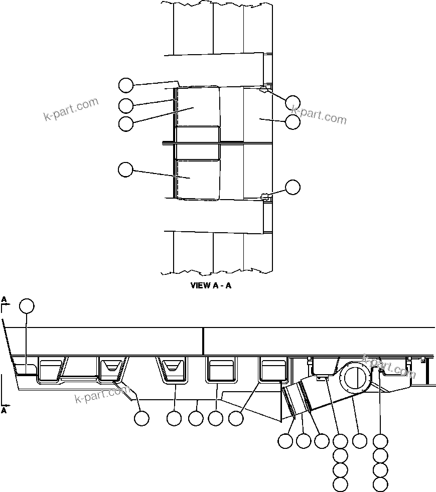 Komatsu parts book diagram for AFE32-FA 830E                 COLLAHUASI: BODY HEAT PAN INSTALLATION