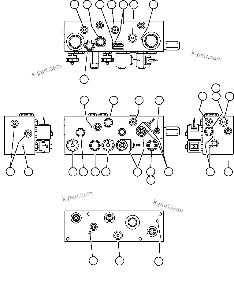 Komatsu parts book diagram for AFE32-FA 830E                 COLLAHUASI: BRAKE MANIFOLD - TWO CIRCUIT (PB8241)