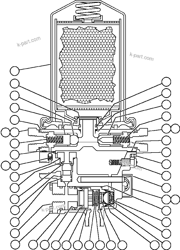 Komatsu parts book diagram for AFE32-FA 830E                 COLLAHUASI: AIR DRYER ASSEMBLY - TURBO 2000 (PC0107)
