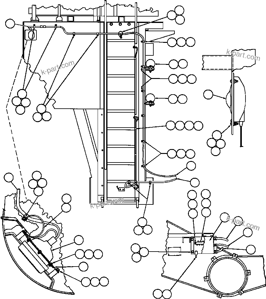 Komatsu parts book diagram for AFE32-FA 830E                 COLLAHUASI: RIGHT UPRIGHT ELECTRICAL GROUP