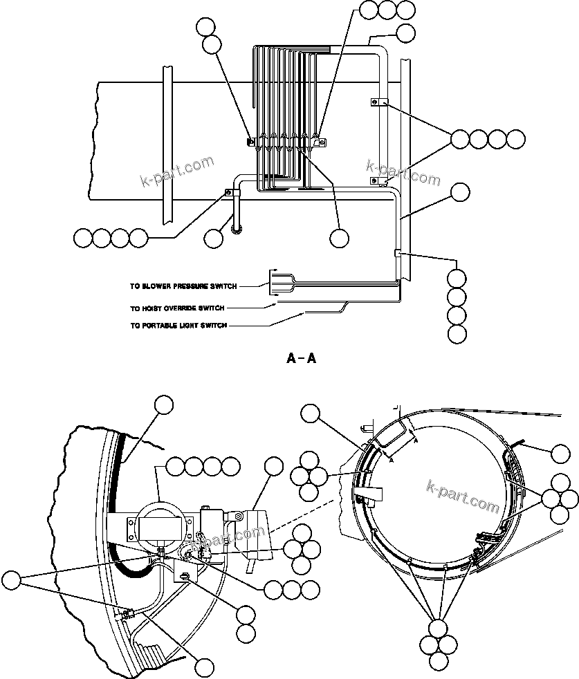 Komatsu parts book diagram for AFE32-FA 830E                 COLLAHUASI: AXLE HOUSING ELECTRICAL GROUP