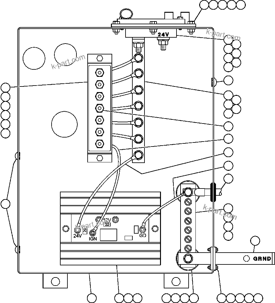 Komatsu parts book diagram for AFE32-FA 830E                 COLLAHUASI: BATTERY DISCONNECT SWITCH BOX (EF0998)