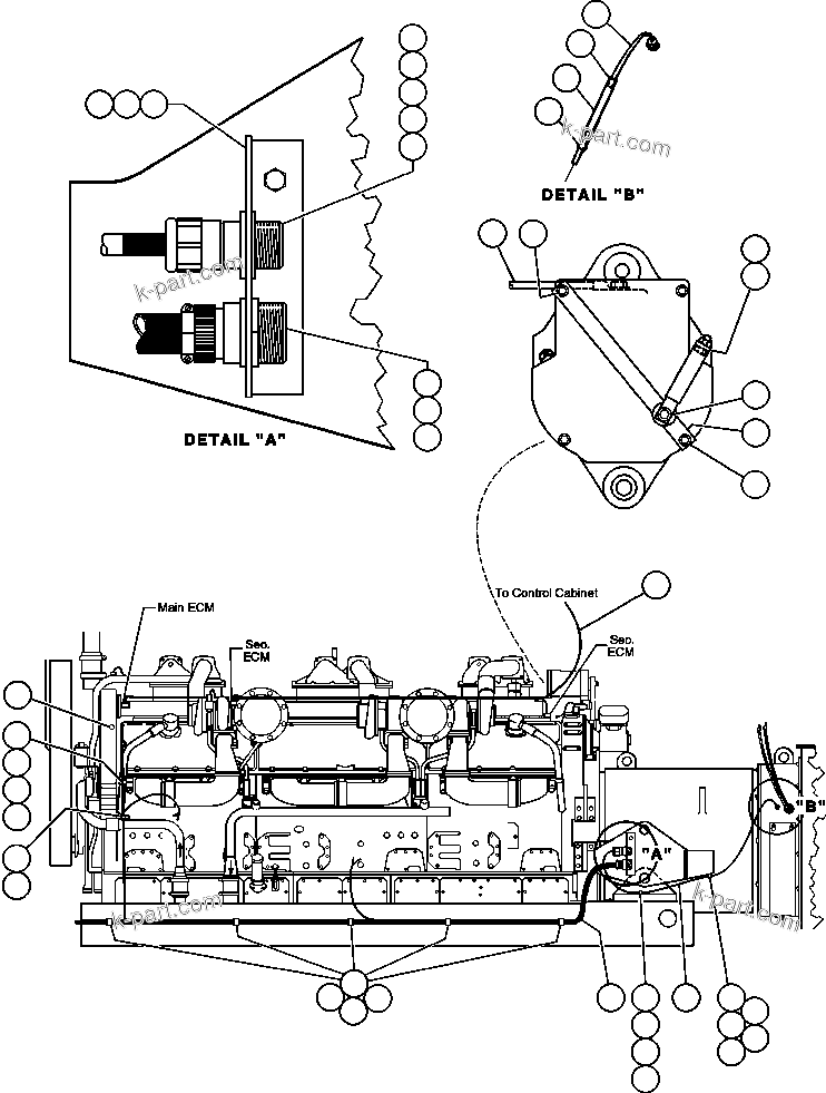 Komatsu parts book diagram for AFE32-FA 830E                 COLLAHUASI: ENGINE WIRING