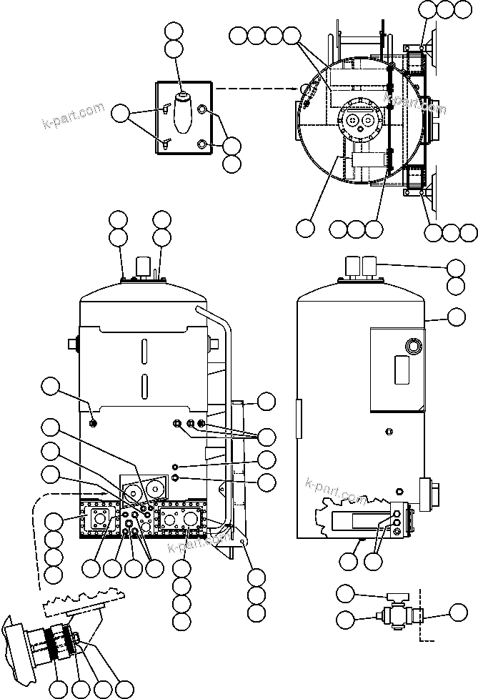 Komatsu parts book diagram for AFE32-FA 830E                 COLLAHUASI: HYDRAULIC TANK ASSEMBLY INSTALLATION