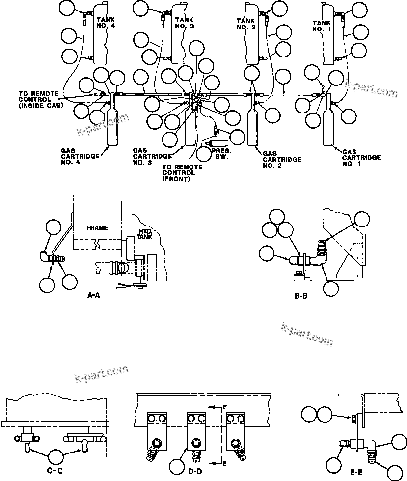 Komatsu parts book diagram for AFE32-FA 830E                 COLLAHUASI: FIRE CONTROL SYSTEM - 2