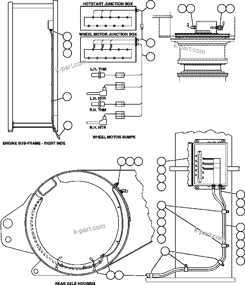 Komatsu parts book diagram for AFE32-FA 830E                 COLLAHUASI: WHEEL MOTOR HEATER INSTALLATION