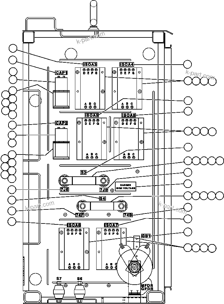 Komatsu parts book diagram for AFE32-FA 830E                 COLLAHUASI: CONTROL CABINET ASSEMBLY - 6