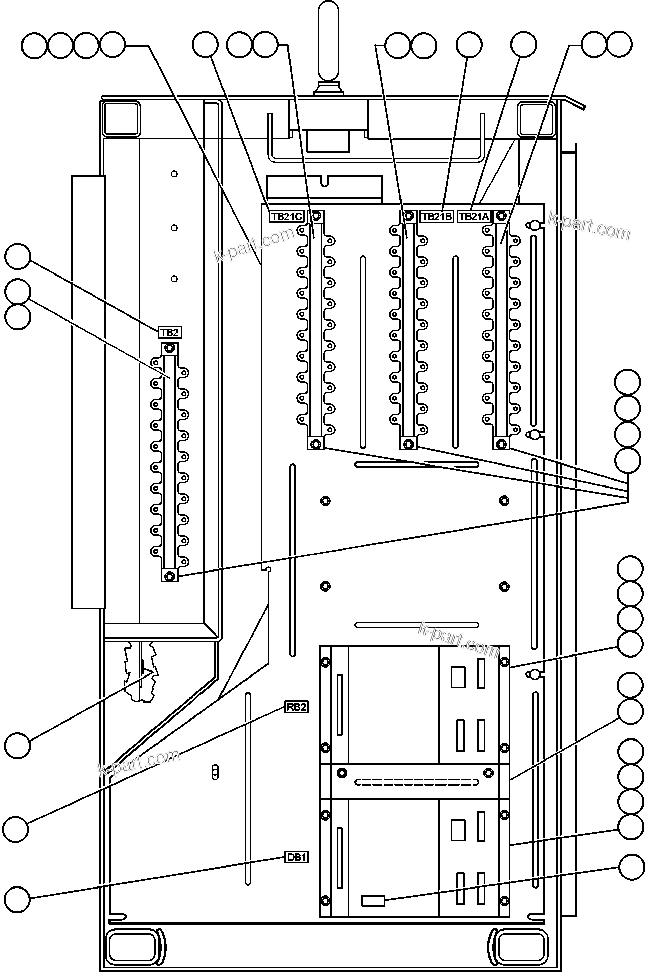 Komatsu parts book diagram for AFE32-FA 830E                 COLLAHUASI: CONTROL CABINET ASSEMBLY - 9