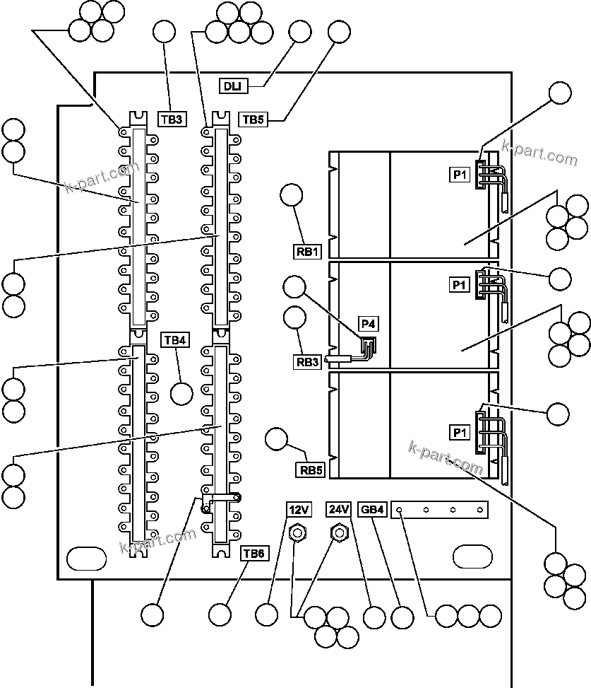 Komatsu parts book diagram for AFE32-FA 830E                 COLLAHUASI: JUNCTION BOX ASSEMBLY