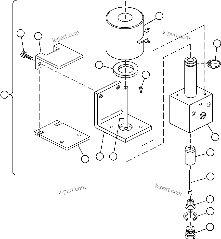 Komatsu parts book diagram for AFE32-FA 830E                 COLLAHUASI: MAGNET VALVE (BF1398)