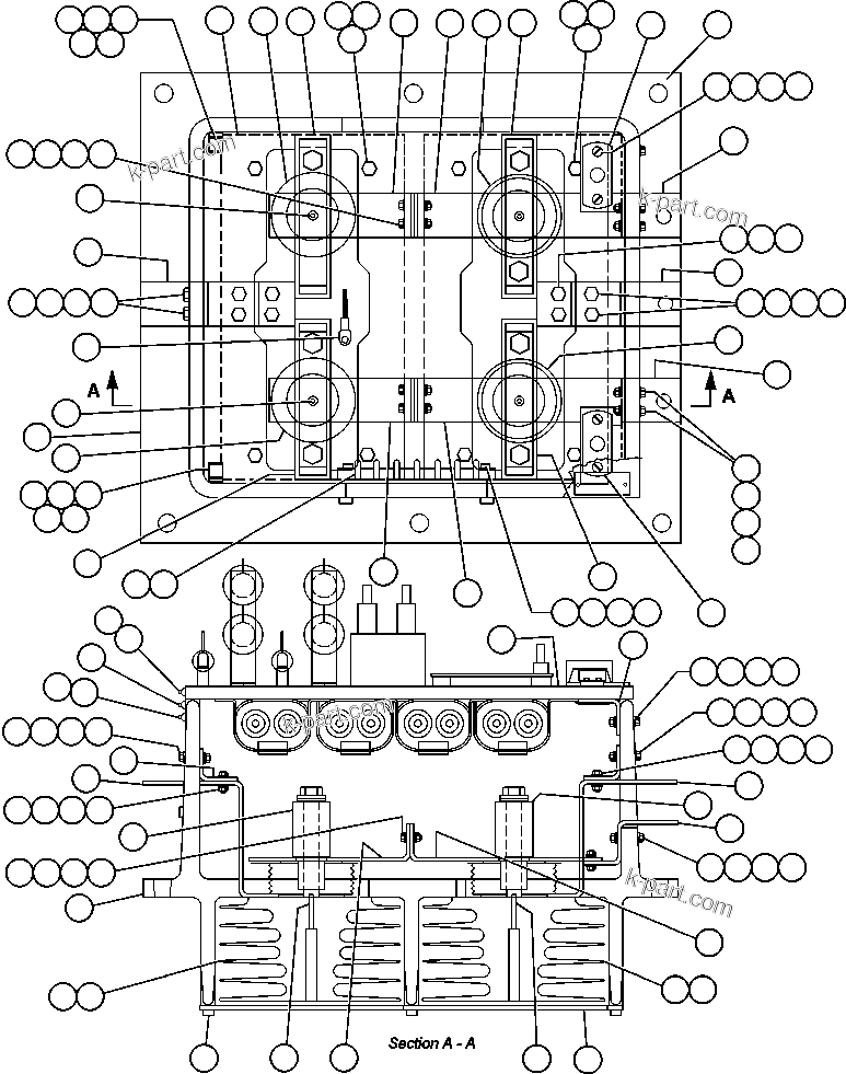 Komatsu parts book diagram for AFE32-FA 830E                 COLLAHUASI: PANEL - M.F.S.E. (PB8837)