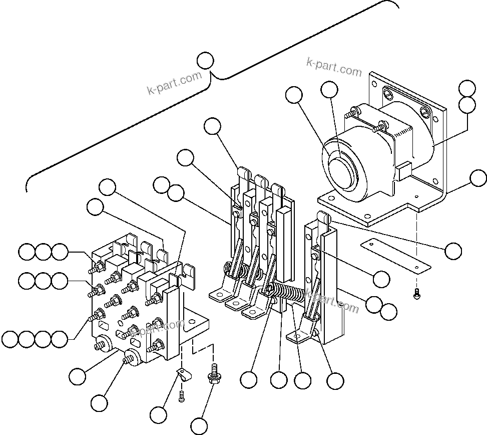 Komatsu parts book diagram for AFE32-FA 830E                 COLLAHUASI: RELAY - CPR & GFR (VG7043)